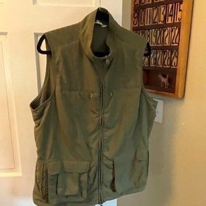 TravelSmith Women's Green Vest Safari Full Zip Travel Hike Utility Pockets  XL